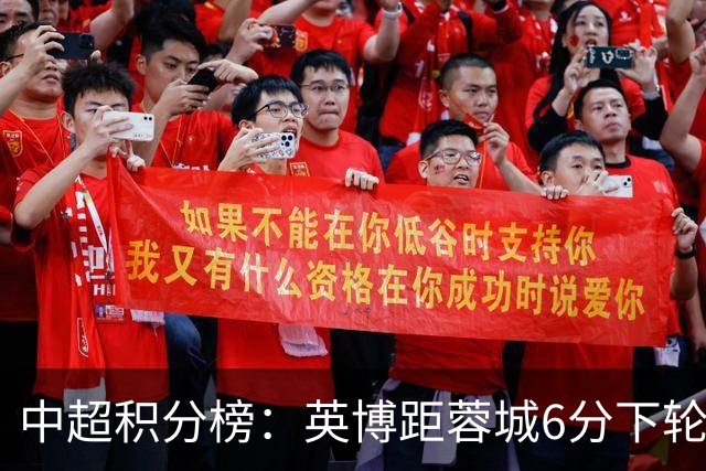 中超积分榜：英博距蓉城6分下轮直接对决，三镇落后保级区6分