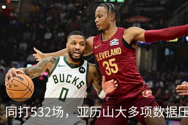 同打532场，亚历山大多项数据压科比，场均多3.8分